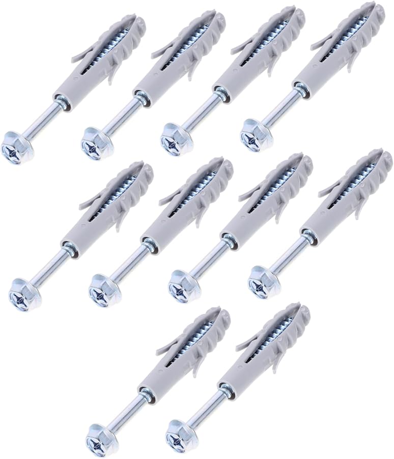 10 Sets Heavy Duty TV Mount Screws Kit with Drywall Anchors for Wall Bracket Mounting - Image 1
